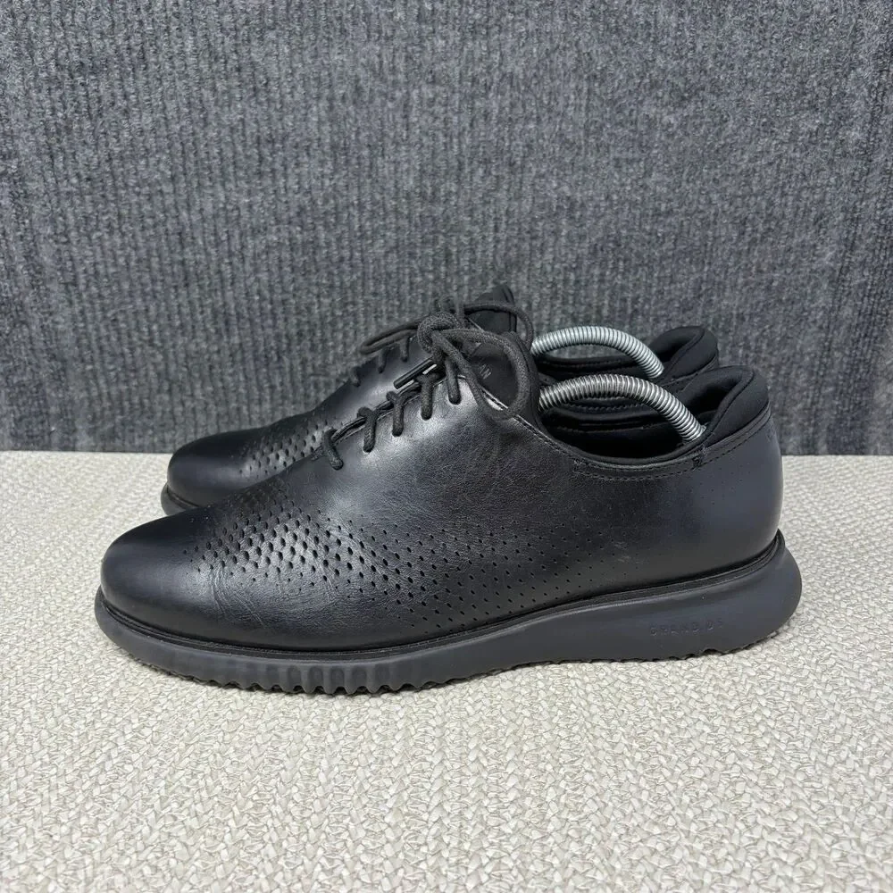 Cole Haan 2.Zerogrand Laser Wingtip Oxford Leather Black Men’s 10 WIDE C23832